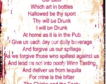 The Lad's Prayer, Metal wall sign, retro vintage style, pub, shed, garage, man cave, funny,