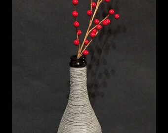 Wine bottle vase- re-purposed glass bottle
