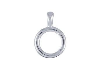 Charm Holder Pendant, Hinged Circle, Sterling Silver
