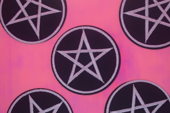 Black and White Pentagram Iron on Patch