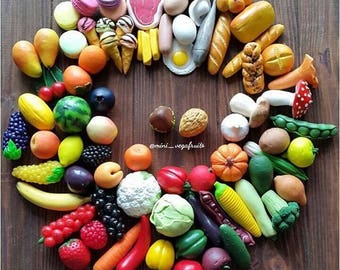All items separately, Polymer clay food, Tiny food supplies, Food toys, Mini food, Montessori toys, Sensory box, Role play, Children games