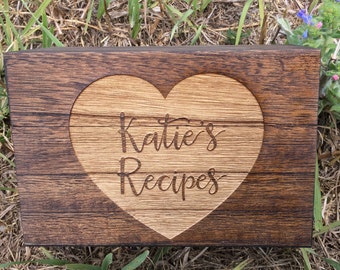 Engraved Recipe box,Monogram Recipe Box,Wood Recipe Box,Shower Gift, Birthday Gift,Christmas Gift, Housewarming Gift, Anniversary Gift