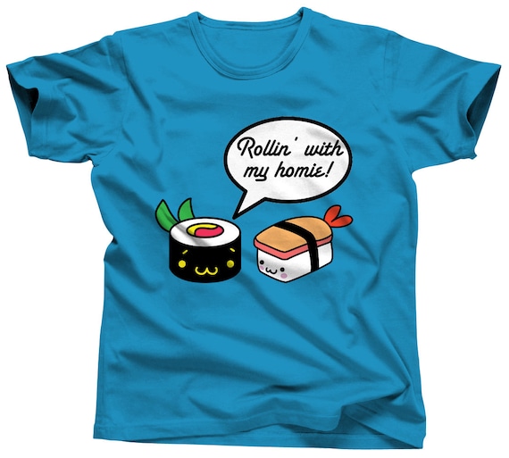 Funny Tshirt Sushi Shirt Japanese Tee Kawaii T Shirt Cute Food