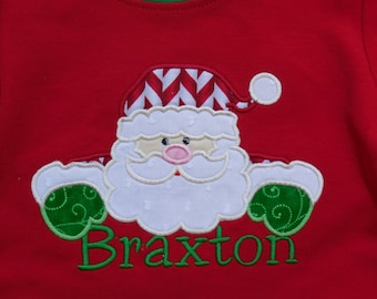 Santa shirt, Santa with name, Christmas Shirt, Boy's Christmas Shirt, Girl's Christmas Shirt, Personalized Christmas Shirt