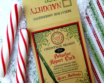 Kids Christmas Behavior Report Card, Santa Claus Nice List ,Personalized Santa Letter, Magic Elf,Children, Kids, Stocking Stuffer