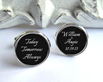 Mens Cufflinks, Wedding Cufflinks, Personalized Grooms Cufflinks