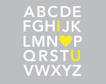 Large Alphabet Wall Decals - Custom Color Alphabet Fabric Wall Decals