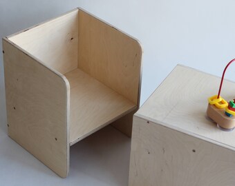 Mini/Maxi Chair - Toddler chair - Baby chair - Kids chair - Modern chair - Montessori chair - Plywood chair - Cube chair