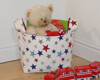 Storage basket, nursery storage, playroom storage, toy storage, nappy basket, toy basket, bedroom storage, stars basket