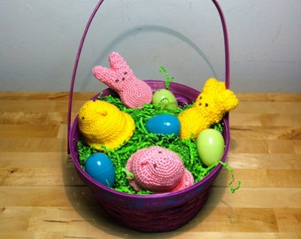 Crochet "Marshmallow Treet" Bunnies and Chicks.