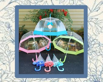 SALES Custom Personalized Umbrella, Monogrammed Umbrella, Clear Umbrella, Dome Umbrella, Bridesmaid Gift, Ladies Umbrella