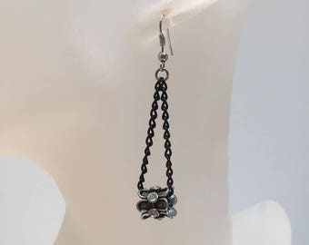 Chain and bead earrings