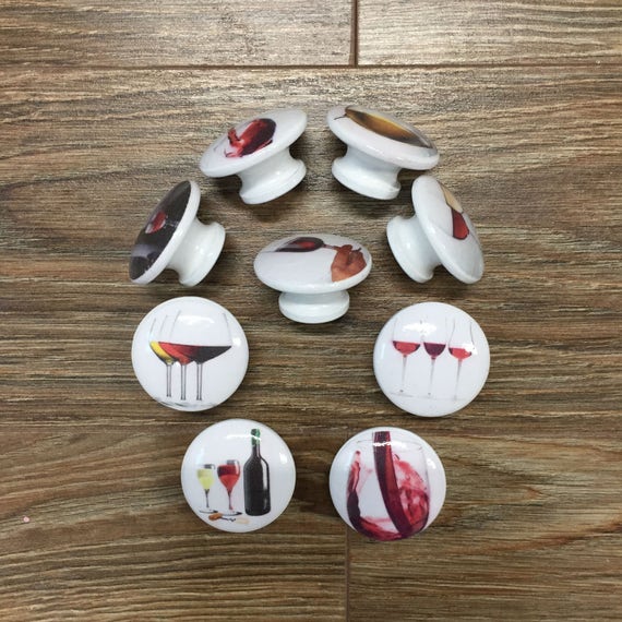 1.5 inch modern wine theme knobs drawer pulls red