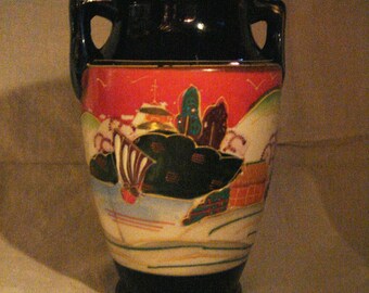 Vintage Moriage Vase Landscape
