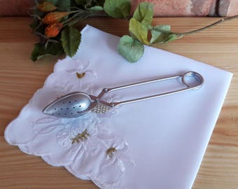 Tea strainer spoon Soviet spoon Vintage tea ware Tea ball infuser Vintage tea bag strainer Spoon Made in ussr Soviet vintage Soviet souvenir