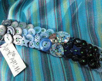 Summer Blueberries Handmade Art Cuff Bracelet