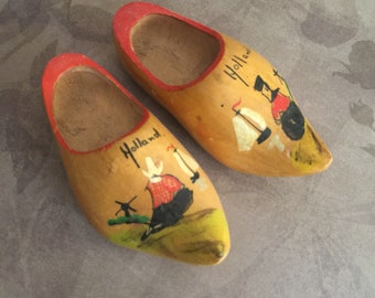 Unfinished Miniature Wooden Doll Clogs 5 inches