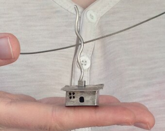 Signed Baharal Gnida Modern Sterling Silver Necklace -- 31"