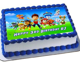 Paw Patrol Edible Cake Topper, Premium frosting sheet, Paw Patrol Birthday Party,Robo Dog