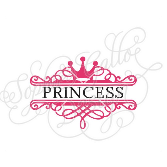 Princess Split Monogram SVG DXF & PNG digital download files