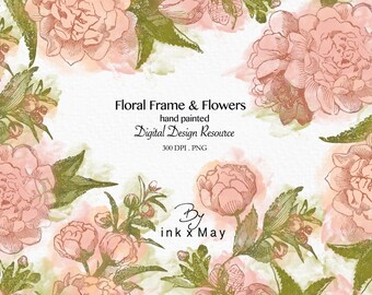 High Resolution 5 Floral clip art Transparent PNG Digital Design Resource Instant Download