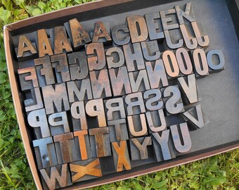 wood block printpress letters