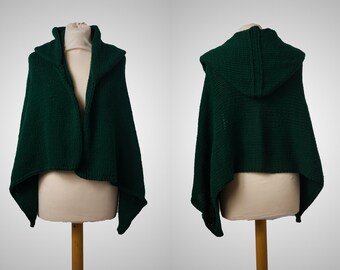 Hooded Scarf, Knit Hooded Scarf, Scarf with Hood, Modern Knit, Shawl with Hood, Knit Hood, Knit Scarf Wrap, Knit Shawl Scarf, Knitted Hoodie