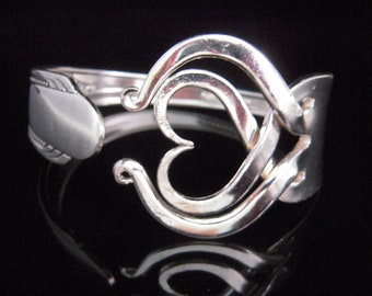 Recycled Silver Fork Bracelet in Original Heart Design Number Three
