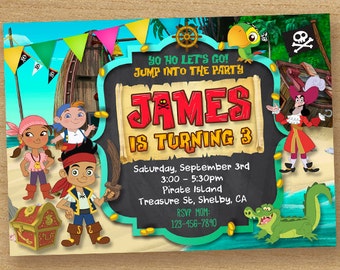 Custom Jake and the Neverland Pirates Party Invitations photo