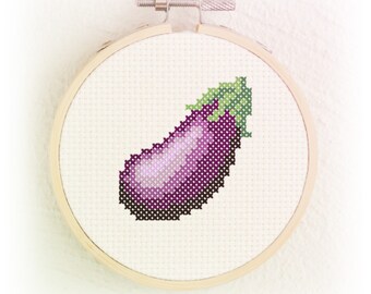Eggplant - cross stitch pattern PDF - Instant download