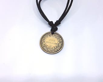 One Shilling Victorian Coin Replica Pendant Necklace, Syndicate Cosplay Necklace