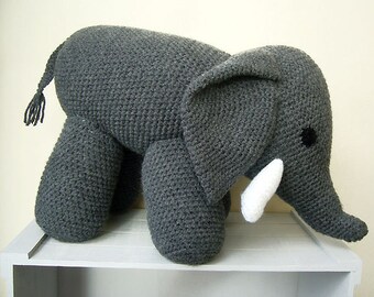 Free Shipping, Large Crochet Elephant,Grey Crochet Elephant, Stuffed Elephant Toy, Crochet Toys,Crochet Stuffed Animals,Crochet Toy Elephant