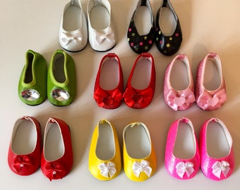 18 Inch Doll Shoes/Glitter Doll Shoes/Shoes With Bows Fits Like American Girl Doll Shoes