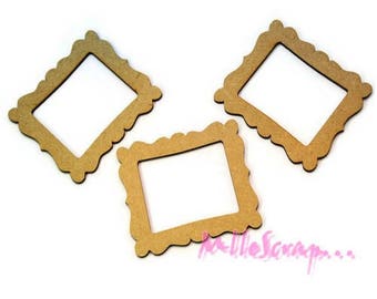 Set of 3 M frames wood blank scrapbooking card making (ref.710) *.