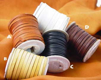 Deerskin Leather Lace Cord Spool - Black - Brown - Dark Brown - Tan - 50 feet x 3/16" - 50 feet x 1/8"