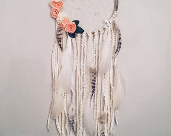 Peach Floral dream catcher