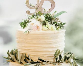 Monogram glitter cake topper, Rose Gold Monogram cake toppers,Personalized MonogramCake topper,Wedding Cake Topper in your Choice of Glitter