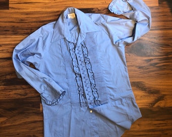 Vintage Mens Dalton Ruffle Front Tuxedo Shirt