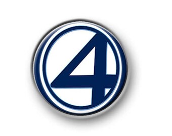 FANTASTIC FOUR / 1” / 25mm pin button / badge / Marvel Comics / The Thing / Human Torch / Mr Fantastic / Invisible Woman / Dr Doom / Film
