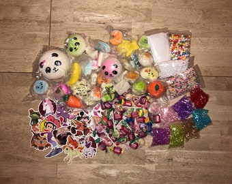 Slime Extras Slow Rising Squishy Extra Beads Foam Balls Slushee Squishies Glitter Stickers Stress Relief #CheapSlime