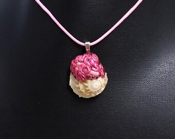 Mystic Ocean Magic Spiral Sea Shell Pendant with Pink Antique Rhinestones and Pink Dyed Quartz Gem Stones on an 18" Cord Necklace