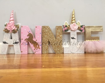 UNICORNS PARTY/ unicorn letters/ unicorn decorations/ unicorn birthday/ unicorn favors/unicorn baby shower/unicorn center pieces