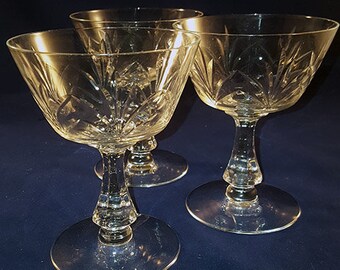 Crystal Champagne Coupes Set of 3