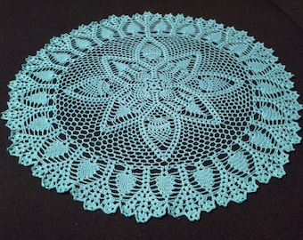 Crochet doily - Round doilies - Large doily - Blue doily - Home decor - Crochet doilies