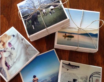 CUSTOM PHOTO COASTERS - tile coasters, photo coasters, custom coasters, christmas gifts, custom gifts, homemade gifts, personalized gifts