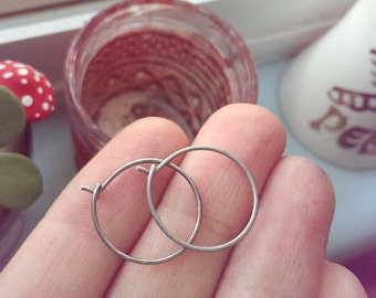 Hammered Titanium hoops | Niobium hoops | non-allergenic earrings | titanium earrings | Hammered Hoops | Simple hoop earrings