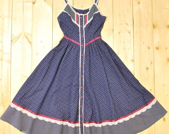 1970's/80's Blue GUNNE SAX Dress / Gunne Sax by Jessica / Victorian Dress / Peasant Dress / Rare Collectable Retro