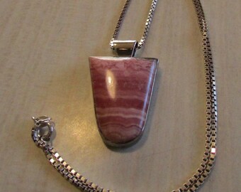 Sterling Silver and Rhodochrosite Necklace