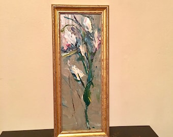 Wild Flower Painting- 10 x 4 - Framed- Painting - Original Painting- 10 x 4 approx. inch - including Frame - Fine Art
