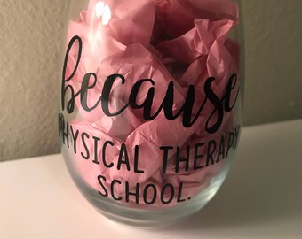 Physical Therapy School Wine Glass